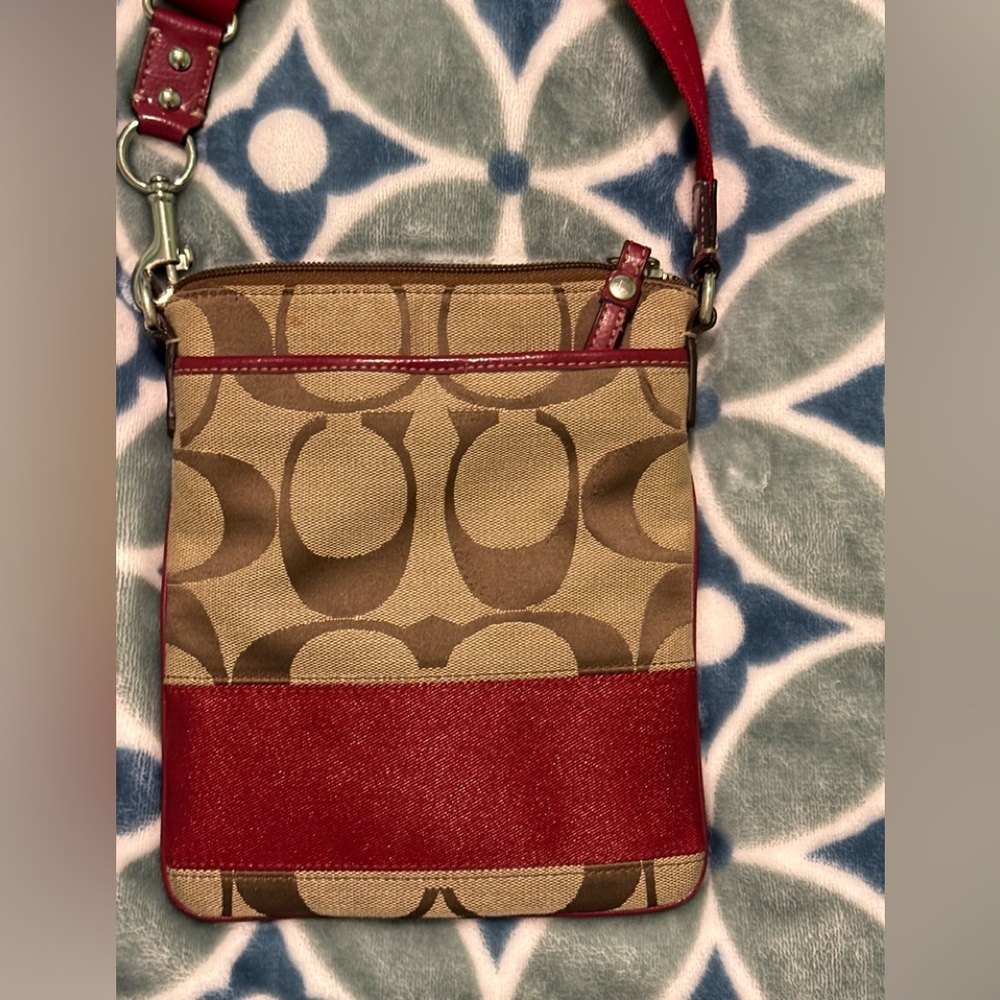Red Coach crossbody bag